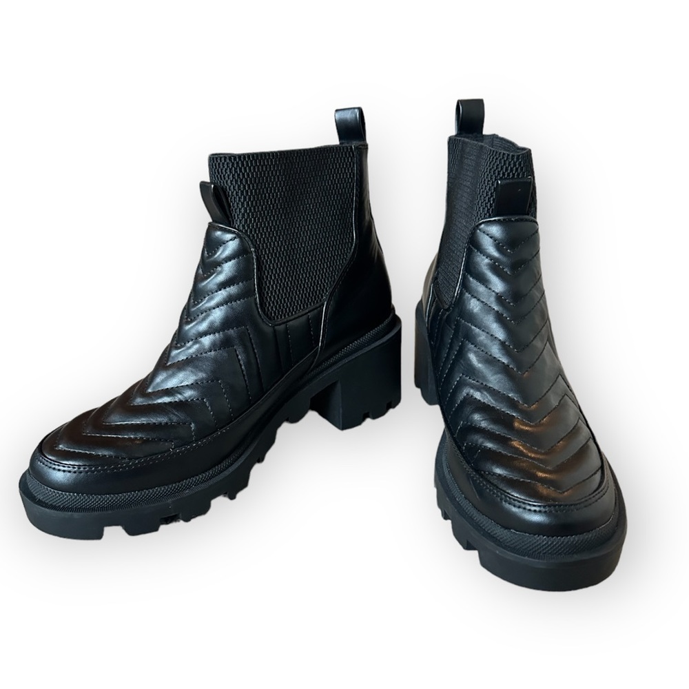Kellparker Black Mia Ankle Platform Chunky Bootie